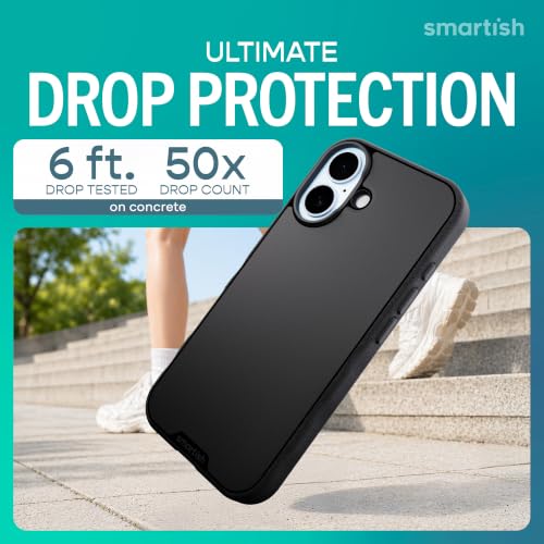 Image of Smartish iPhone 17 MagSafe Case - Gripmunk Magnetic Slim Case [Lightweight + Protective] Thin Grip Cover with Microfiber Lining for Apple iPhone 17 - Black Tie Affair