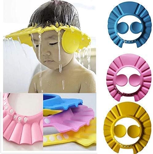 RAVIRANDALBaby Shower Cap Bathing Baby Wash Hair Eye Ear Protector Hat for New Born Infants babies Baby Bath Cap Shower Protection For Eyes And Ear - Multicolor