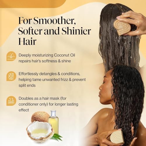 Image of Kitsch Coconut Oil Shampoo and Conditioner Set - Made in USA, 2 pcs