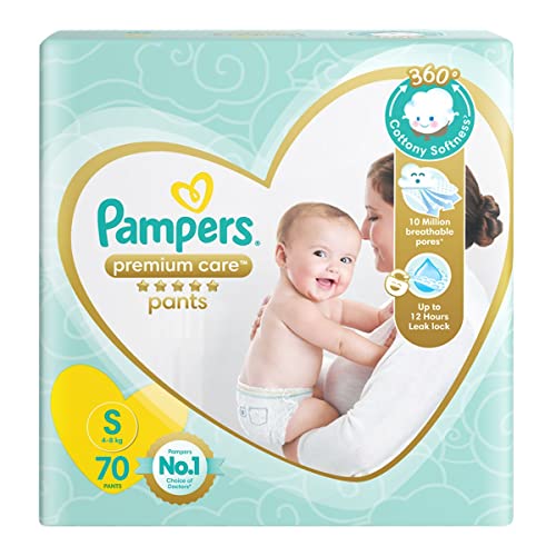 Image of Pampers Active Baby Taped Diapers, Large size diapers, (LG) 78 count, taped style custom fit & Premium Care Pants, Small size baby diapers (SM), 70 Count, Softest ever Pampers pants