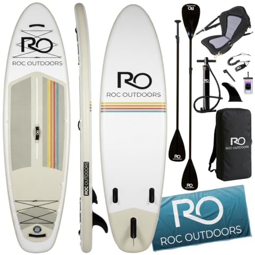 Image of Roc Inflatable Stand Up Paddle Board 10' 6 inch with Premium SUP Paddle Board Accessories, Wide Stable Design, Non-Slip Comfort Deck for Youth & Adults