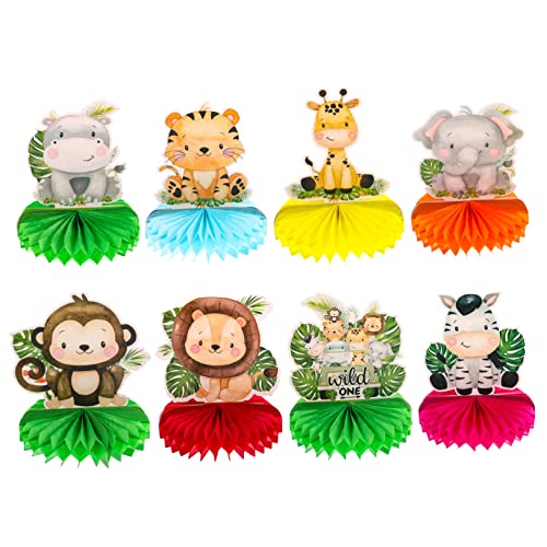 Homoyoyo 8 Piezas De Decoración De Animales De La Selva Suministros Temáticos Animales Ducha Panales Guardería Cumpleaños De Decoración Fiesta para Salvajes Encantadoras