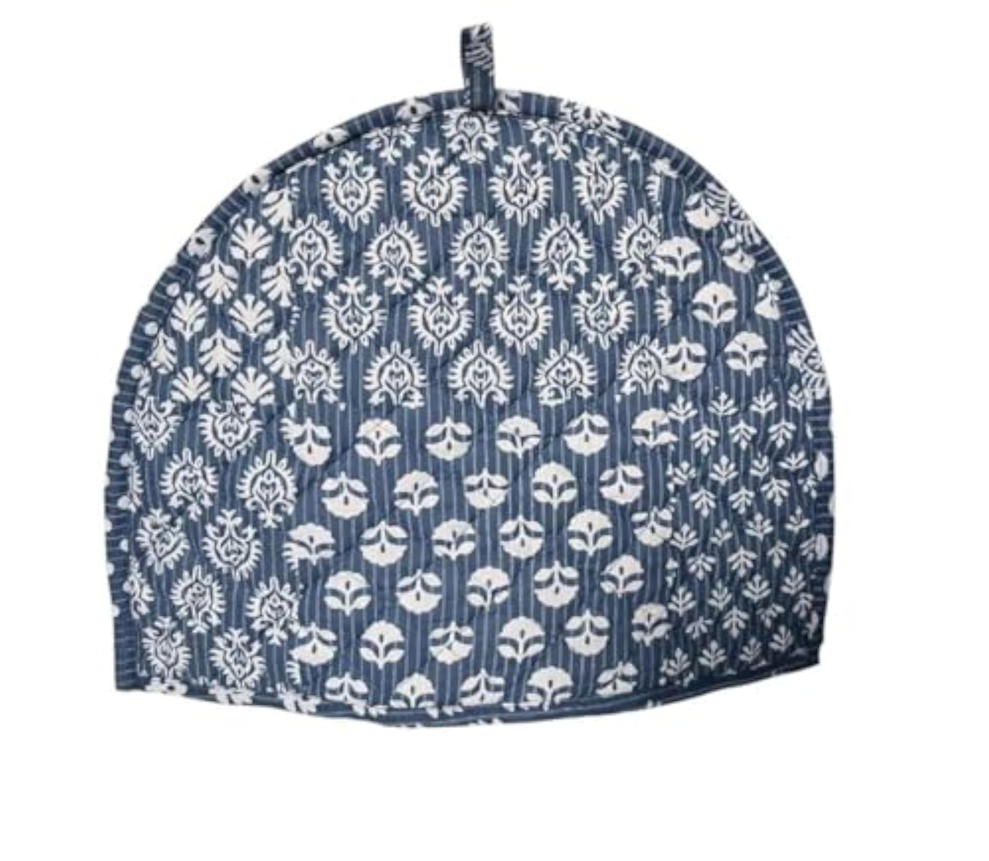 Traditional Daabu Patch Work Cotton Tea Cozy, Blue Floral