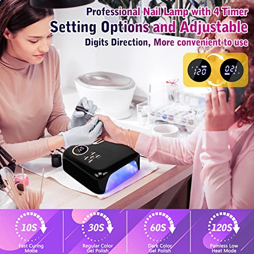 Xttnbm Cordless Uv Led Nail Lamp, 72W Professional Nail Dryer With 36 Uv/Led Beads, 15600Mah Rechargeable Battery, 4 Timers, Auto Sensor, Portable Gel Nail Polish Curing Light For Salon Home Nail Art #TOP4
