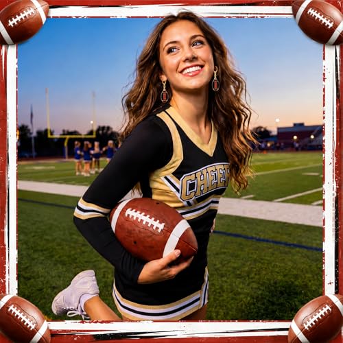 Image of Liliaafar 4 Pairs Game Day Football Earrings for Women | Football Mom Sports Game Day Charm Accessories for Outfits Shirts Set Fall Sport Jewelry Cute Sport Stud Football Sport Fans