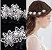Produktbild Musuntas 6er Set wunderschöne Sterne Blumen Haarspiralen Haarnadeln aus , Perle, Strass, Braut Hochzeit Perle Strass Haarschmuck Haarspiralen