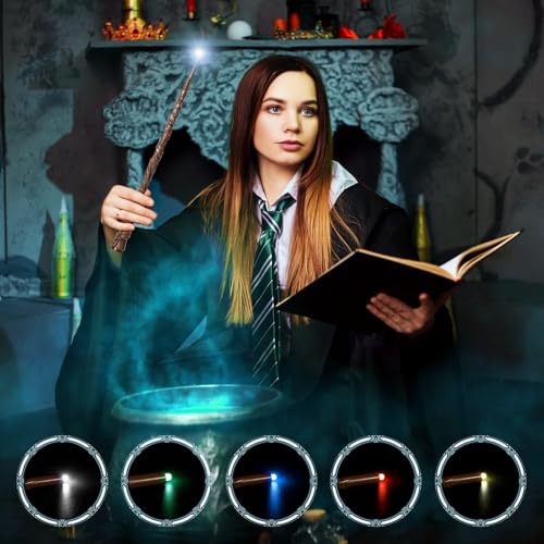 CharmFields Light Up Magic Wizard Wand with 5 Static Light Colors, Rechargeable Illuminating Resin Witch Wand for Kids Collection Cosplay, with Mini Stand Display, Blossom by CharmFields - Image 5