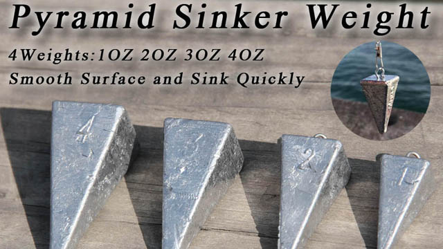Fishing Weights 4oz 40 PYRAMID FISHING SINKER 1, 1-1/2, 2,
