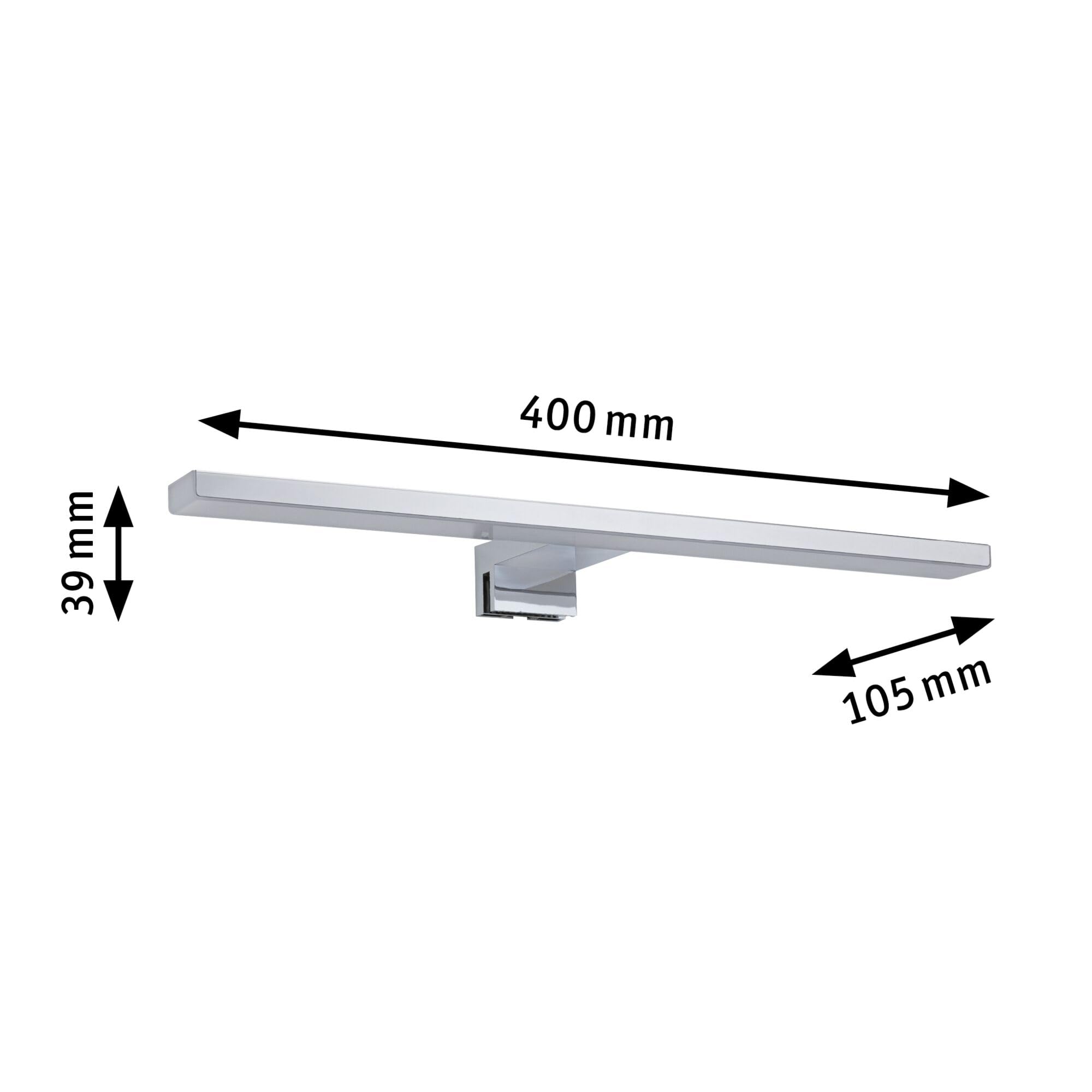 Paulmann HomeSpa LED Spiegelleuchte Evie, IP44, 8W=75W, Chrom, 610 lm, 3.000K, Warmweiß