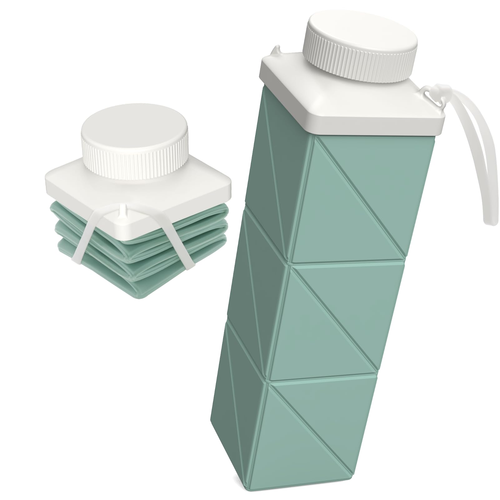 BEAUTAIL Collapsible Water Bottles 720ml, Foldable Portable Water Bottle, Lightweight Reusable Leakproof for Travel Camping Hiking Cycling Yoga Sports Outdoor School Office Gym, 1 Pack, Green