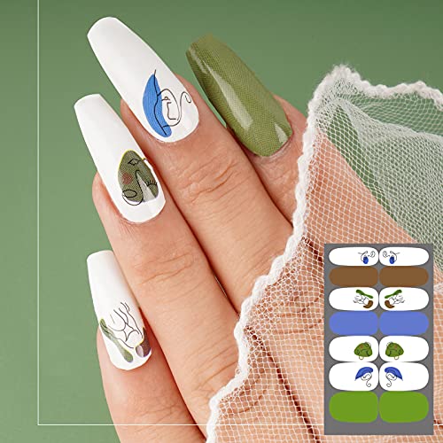 FLOFIA Nagelsticker Selbstklebend 16 Blätter Vollabdeckung Nagelaufkleber Sommer Graffiti Nagelfolie Nagel Kunst DIY… – Bild 6