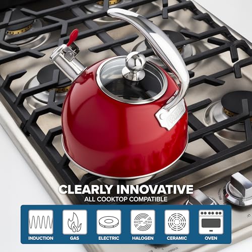 image for Viking 3-Ply Stainless Steel Tea Kettle, 2.6 Quart Stovetop Hot Water 