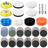 ITClosud Kit Rinnova Fari Auto 133 Pezzi, Dischi Abrasivi da 75 Mm, Set di Carta Vetrata Bagnata, Spugne per Lucidatura, Lucidatura per Fari, per Lucidare, Smerigliare, Cerare