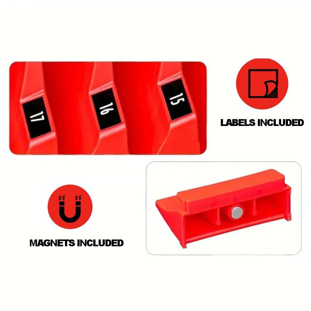 Supporto Magnetico Per Chiavi Inglesi - 2 Pezzi, Organizzatore Da Cassetto In ABS, Nero E Rosso