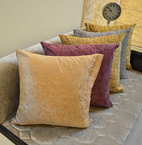 Image of Khooti Velvet 200 TC Cushion Cover Pack Of 1-8 inchX8 inch /20X20 Cm-Color-Copper Gold-Soft Pillow Covers Cushion Case For Sofa Bedroom Living room Chair Car