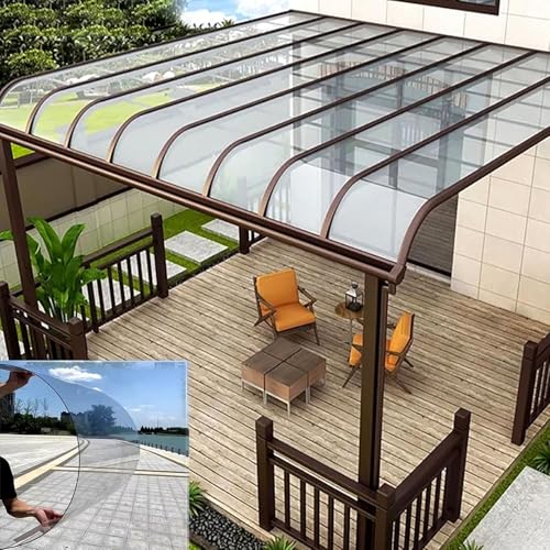 Pounjsd Láminas de Policarbonato Planchas Placas Transparente, 0.6×10m, Placas de Policarbonato Panel de Impermeable, planchas transparentes tejados, planchas de pvc, Impermeable y Prueba de Lluvia