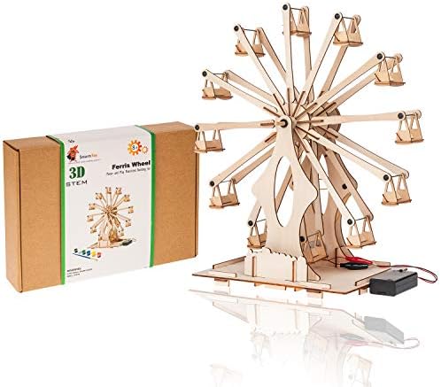 Wooden Ferris Wheel - DIY 3D Puzzles - Merry Go Round Building Toy - Educational Creative Craft Kit for Girls & Boys Ages 8-12-16 - Teens STEM Projects - Ferris Wheels Model Kit - Construction Toy Set
