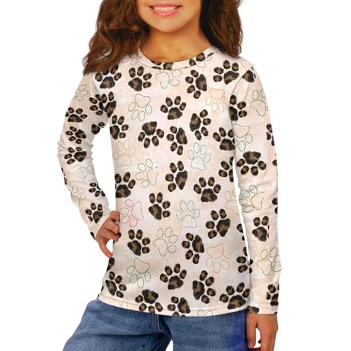 Image of Girls Basic Tee Shirts Outdoor Long Sleeve Shirt Winter Clothes Size 3-16 Top Fall Clothes Gift for Holiday