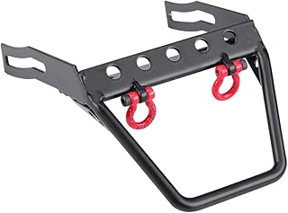 Front Bumper, RC Crawler Steel Front Bumper Winch Mount for Axial SCX10 1/10 Remote Control Car (Flat Head)