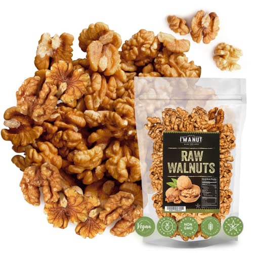 Image of Premium Raw Walnut Halves & Pieces 16oz (1 lb) - 100% Natural, No-PPO, Non-GMO, Batch-Tested Gluten & Peanut Free, Kosher, Small Batch Quality