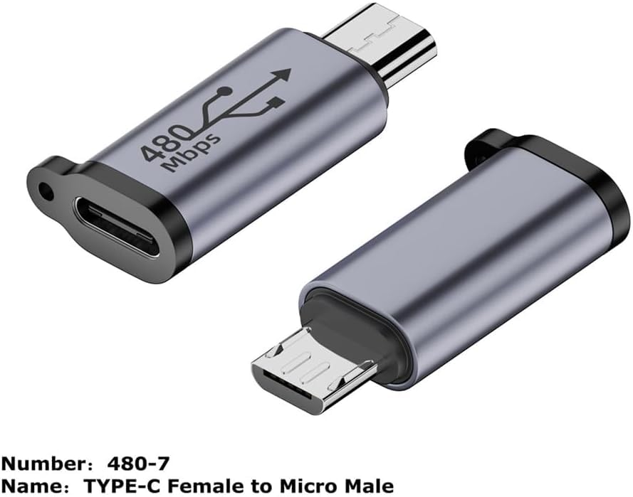 Image of ETZIN USB-C to Micro USB Adapter, USB Type C Female to Micro USB Male Converter USB C to Micro B 2.0 Charge & Data Sync Compatible with Samsung Galaxy S7 S6 J7 Note 5 Kindle Ps4 and More-EPL-1300CC
