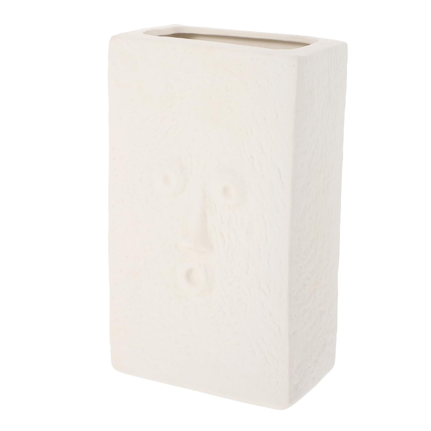 Vase blanc tête en béton et pot de fleurs visage humain pour décoration de table