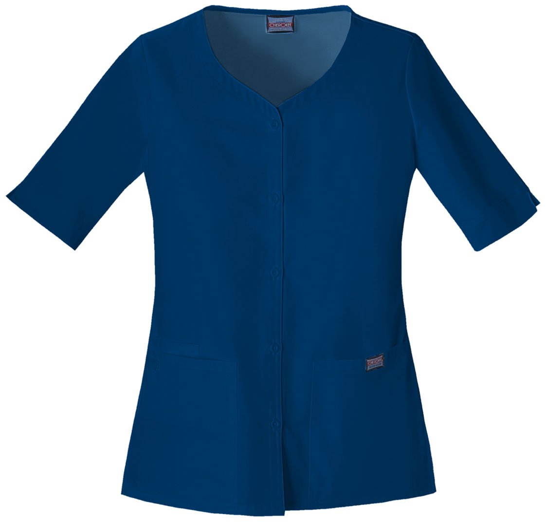 Cherokee Women's Workwear Scrubs Button Front Top