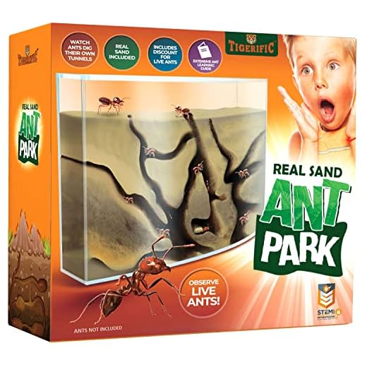 Tigerific Ant Farm for Live Ants - Real Sand Ant Colony Kit for Kids -Fun Science Habitat Set for Children, Watch Ants Dig Tunnels, Carry Sand, Hide and Drag Their Food