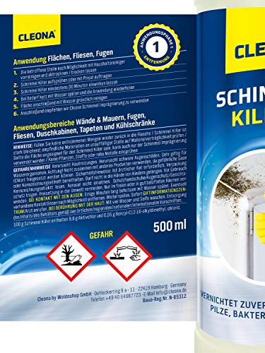 Schimmelverwijderaar tegen schimmel voor muur, badkamer, behanghout, voegen - 500ml met borstel - Image 7