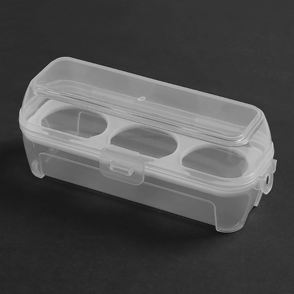 Hueveras, Organizador de Huevos de Cocina portátil y Duradero de plástico Transparente con Tapa de Rejilla de 3/4/8"(3 Cells)