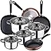 Batteria da cucina 8 pezzi SAN IGNACIO Dina, acciaio inossidabile, con set di padelle (20/24/28 cm) e grill 28 cm SAN IGNACIO Moma in alluminio forgiato