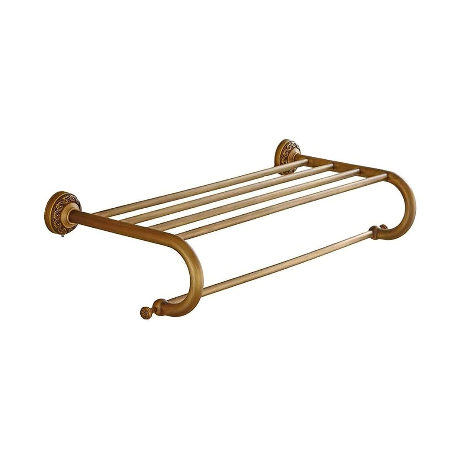 Porte-serviettes tout en cuivre sculpté pour salle de bain rétro chic