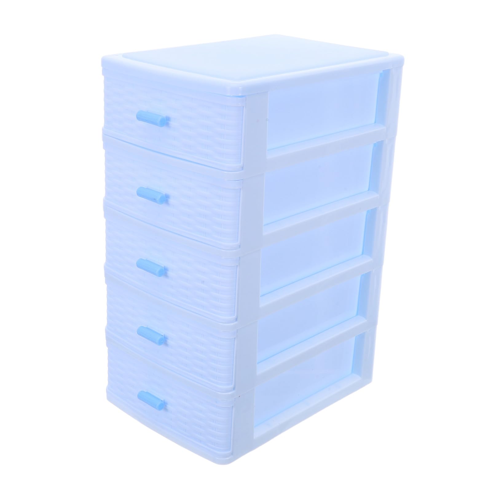 BESPORTBLE Organizer per Cassetti da Scrivania in Plastica Blu, Mobiletto Portaoggetti a 5 Ripiani, Scatola per Cosmetici e Accessori, Soluzione Salvaspazio per Ufficio, Casa e Laboratorio
