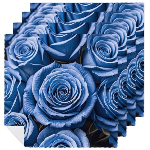Servilleta de Tela Azul con Floral 47.5x47.5 cm miniatura 1