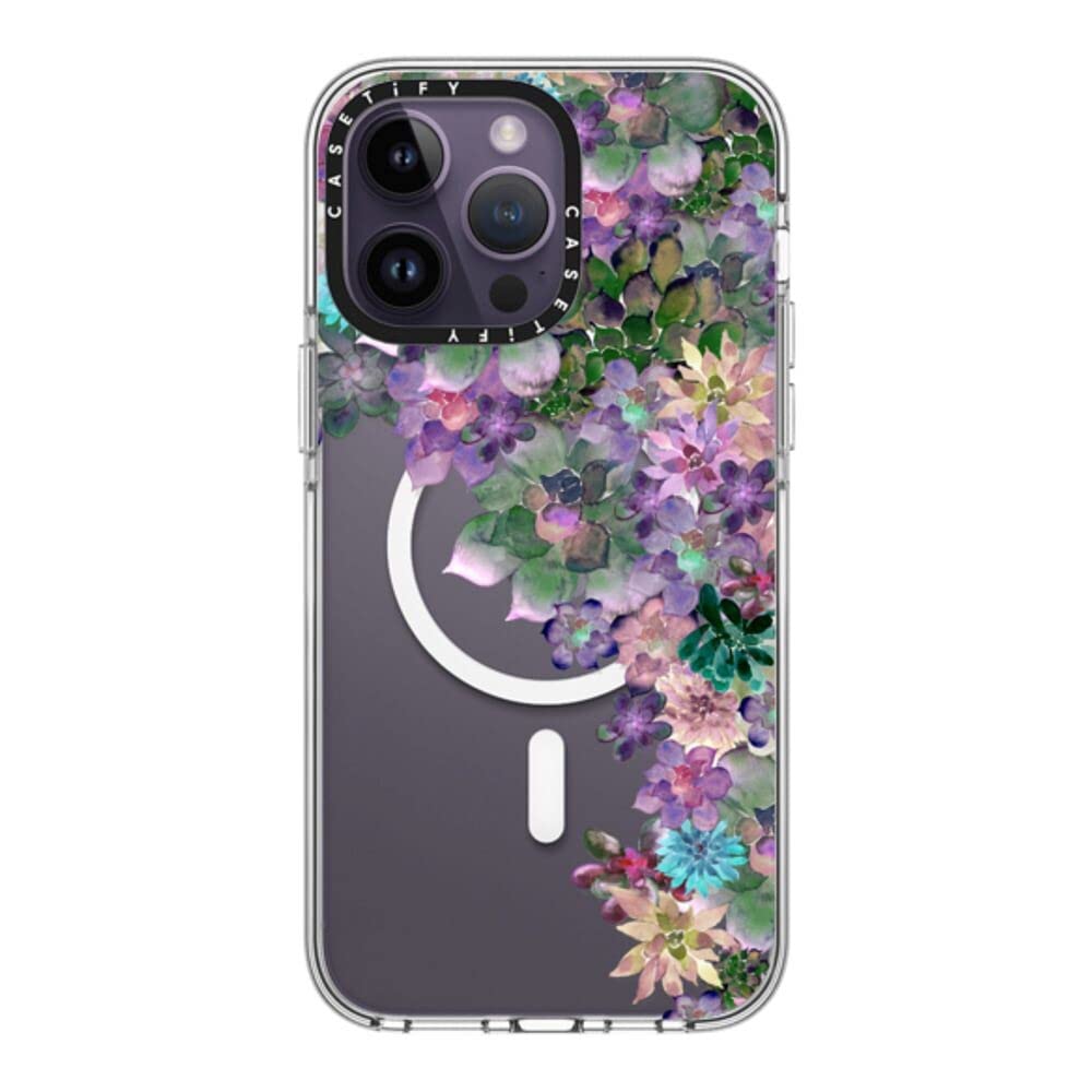CASETiFY Clear iPhone 14 Pro Max Case [Not Yellowing / 6.6ft Drop Protection/Compatible with Magsafe] - My Succulent Garden by Monika Strigel