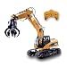 Fistone RC Truck Timber Grab Loader Crawler Material Handler Alloy Gripper Engineer Machine 2.4G Construction Vehicle Remote Control Tractor Excavator with Recharging Battery Hobby Toys for Kids