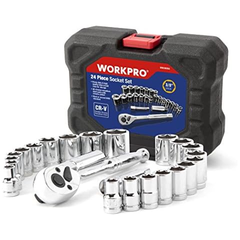 WORKPRO 24PC Socket Set with Ratchet Drive Cover