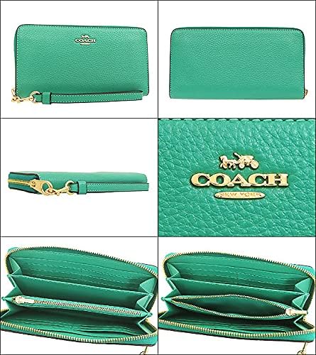 コーチ] 財布(長財布) FC4451 C4451 グリーン ペブルド レザー ロング