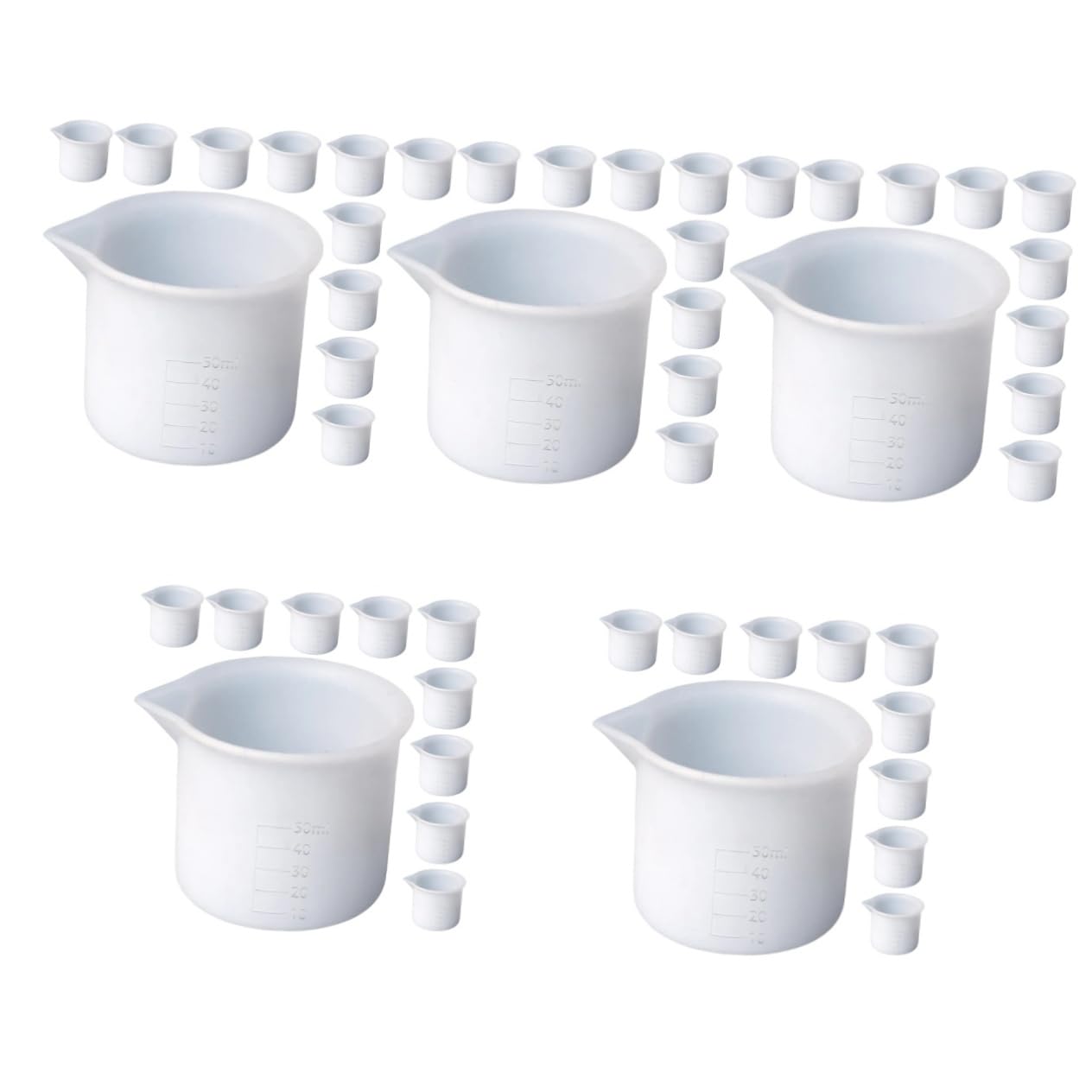 Cabilock 5 Ensembles Tasses À Mesurer Échelle Pour Époxy Outils De Bricolage Diy De Peinture 12 Pièces * 5