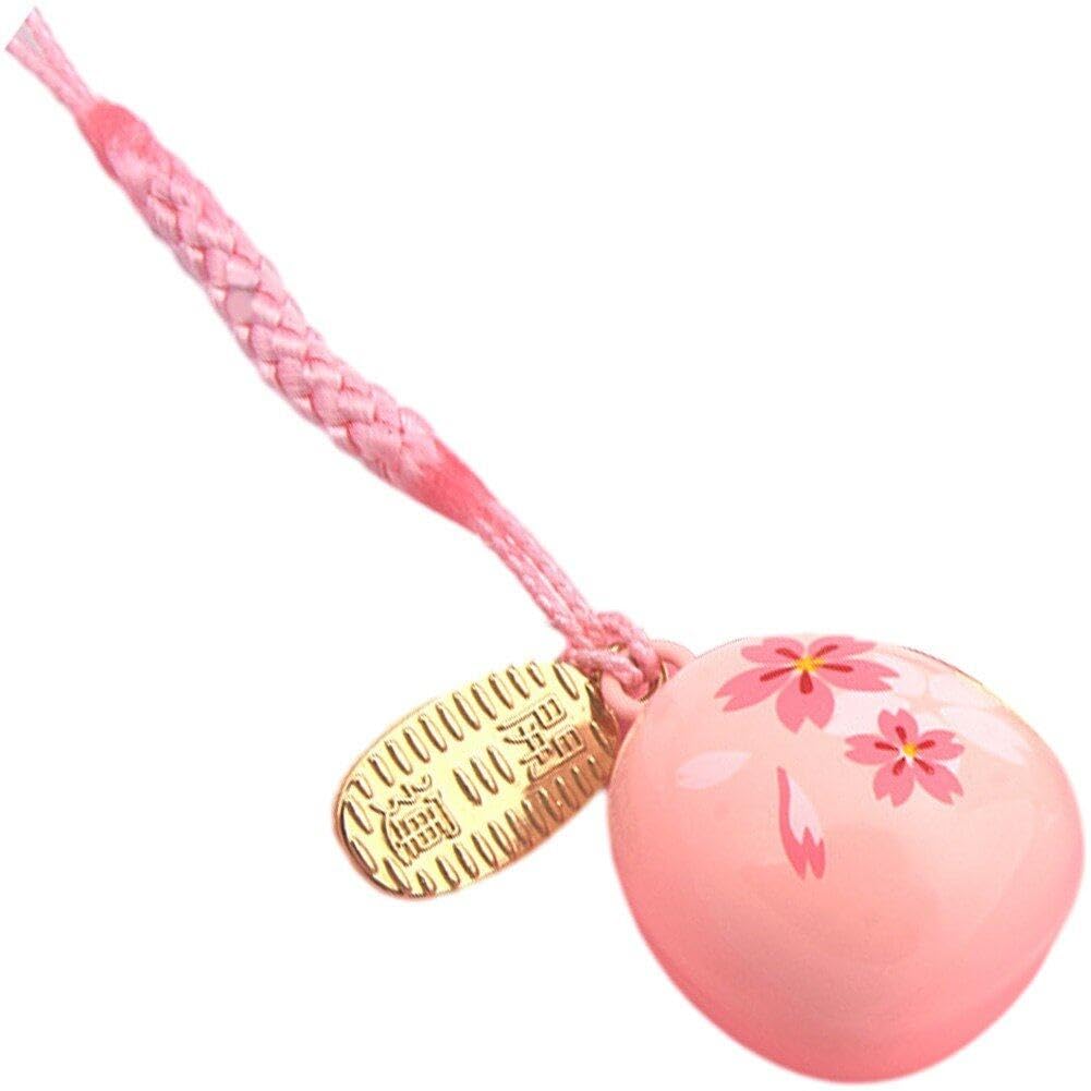 Luxylei Cute Cherry Blossom Bell Phone Charm Car Key Pendent Mobile Phone Strap Backpack Pendants for Car Keys Mobile Phone Hanging Charm