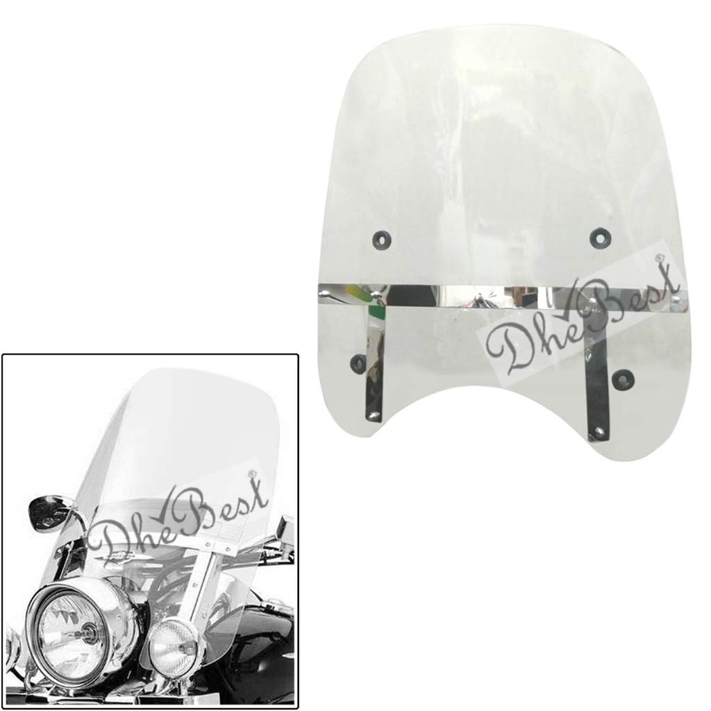 Dhe Best WI04 Bike Fiber Glass Front Windshield/Wind Shield White For
