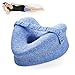 BEAUTRIP Cuscino per Gambe | Ginocchiera ergonomica per Dormire | Ginocchiere in Memory Foam con Cinturino per traversina Laterale | Cuscino poggiagambe sfoderabile e Lavabile (BM67 Blu)