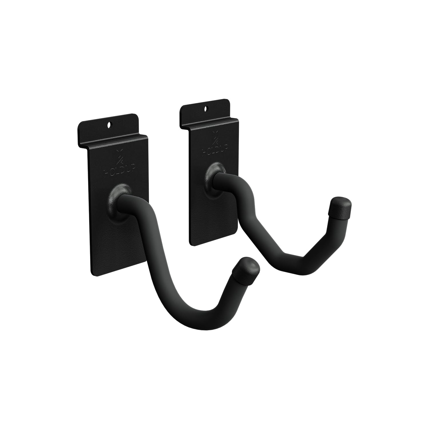 Hold Up Displays - Horizontal Gun Wall Mount for Indoor Display - Shotgun Holder - Bow Wall Hanger - Rifle Wall Mount - Heavy Duty Steel 3 Inch Slatwall Hooks - Made in USA