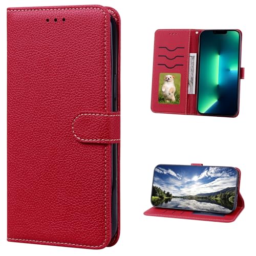 bojioderf Compatible con OPPO A1k CPH1923 Funda,Compatible con OPPO A1k CPH1923 Tarjetero Hebilla magnética Tapa abatible Red