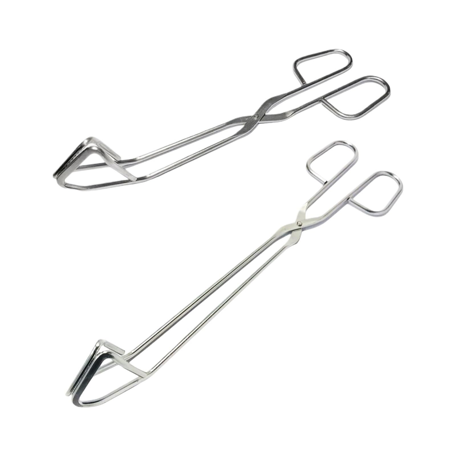 Fire Tongs Stainless Steel Food Clip Multipurpose Heavy Duty Lightweight Barbecue Tongs(24cm)