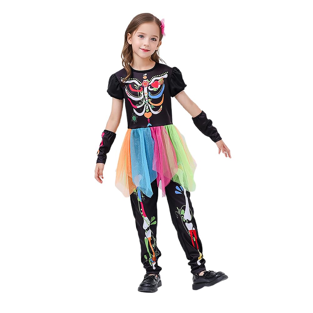 Little Surprise Box Costume for Girls | Halloween Costume for Girls Skeleton Princess Dress Up | Fancy Dress Costume Cosplay Dress for Girls