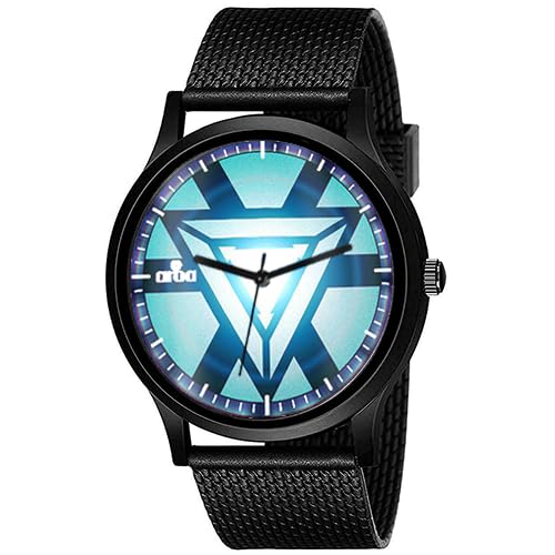 AROA Watch New Watch for Iron Man 3 Arc Reactor Triangle Model : 1023 Black Metal Type Analog Black Strap Watch Blue Dial for Men Stylish Watch for Boys- (B0CJHSDYNF) Amazon Price History, Amazon Price Tracker