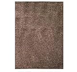 Siela Shaggy Teppich Hochflor Langflor - Wohnzimmer, Schlafzimmer, Küche Läufer Flur, Modern Deko, Flauschig Designer, Einfarbig (Braun 80x150 cm)