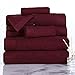 Bedford Home Ribbed  Cotton 10 Piece Towel Set - Burgundy
