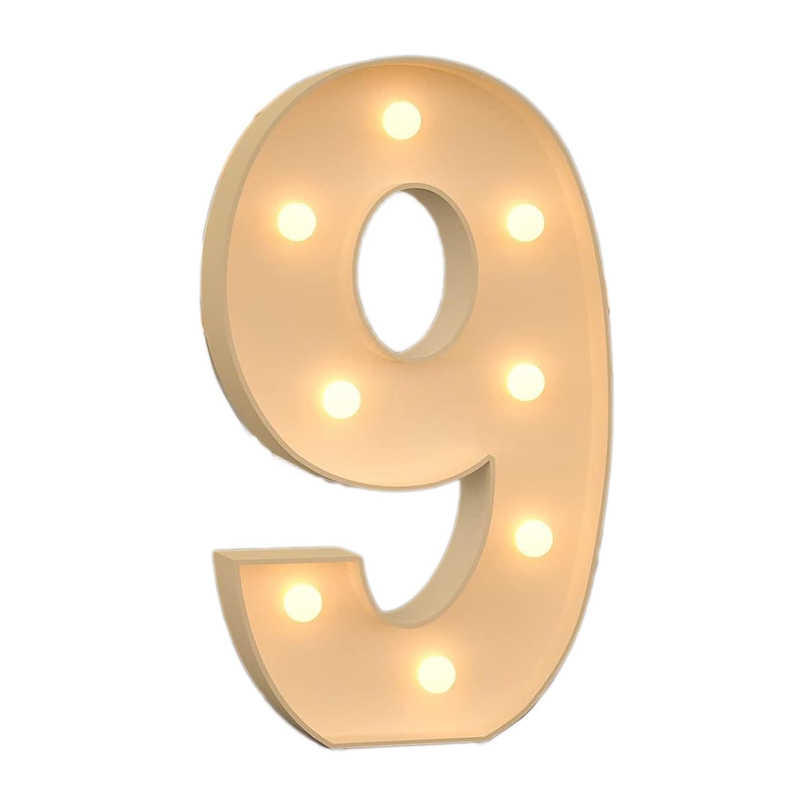 HYQFSAD Marquee Light Up Numbers LED Numbers Light Signs Large Pre-Cut Frame Mosaic Numbers for 18nd 20th 50th Birthday Anniversary Wedding Party DIY Decoration (Color : Number 9, Size : 70cm/2.3FT)